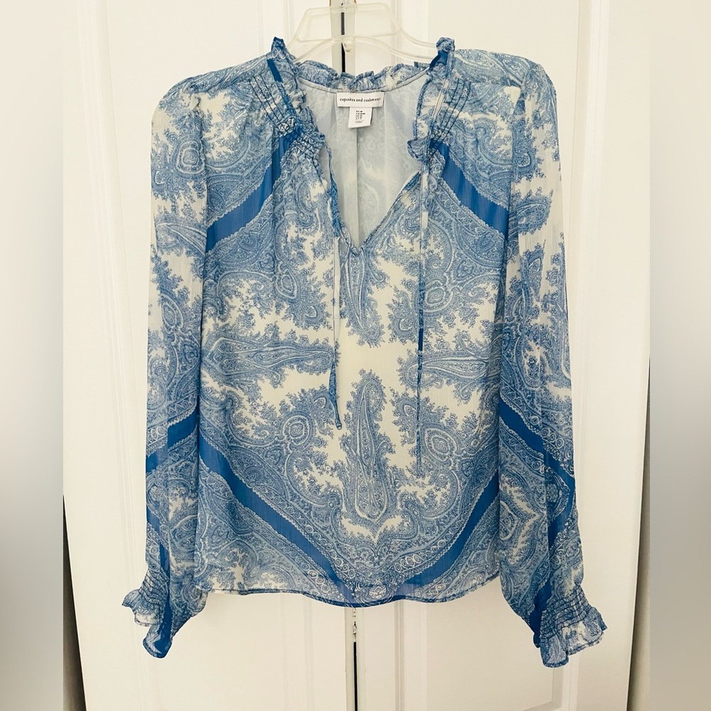 Blue Paisley Women's Top